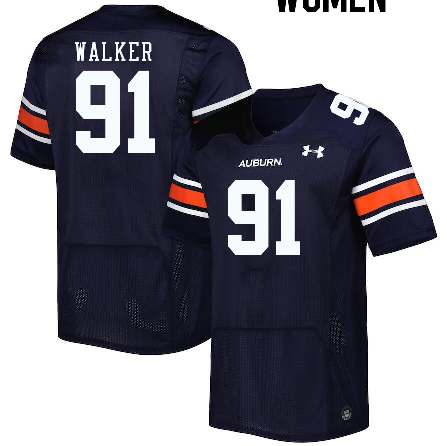 Women's Auburn Tigers #91 Zykeivous Walker Navy 2023 College Stitched Football Jersey